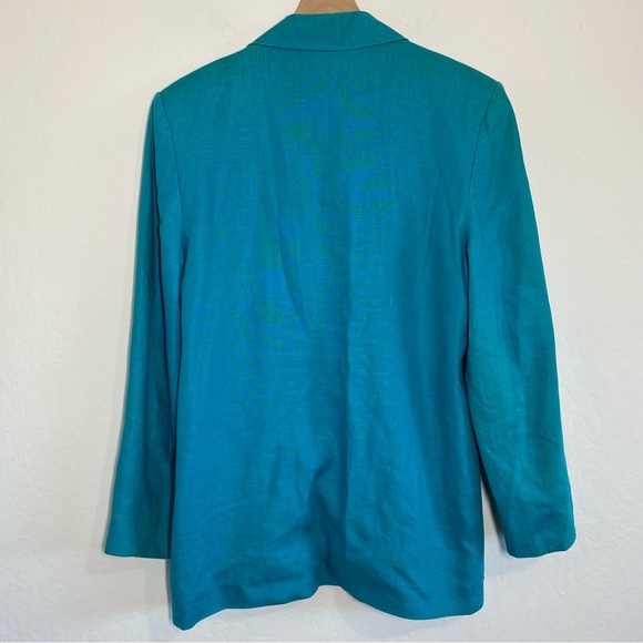 Samantha Scott Vintage Women’s 10 Long Linen Single button blazer Jacket Coat - Picture 9 of 10